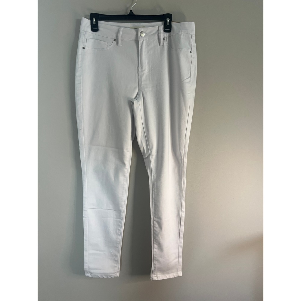 Royalty For Me Womens White Mid Rise Skinny Jeans Size 12 NWT
